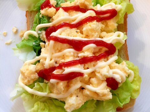 簡単朝食 火を使わないオープンサンド